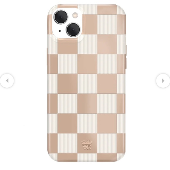 Fall velvet caviar nude vibe checker iPhone 15 case - Picture 1 of 5